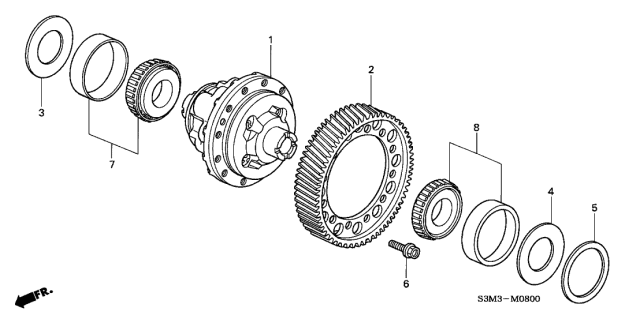 2003 Acura CL 2 Door SPORT KA 6MT Differential Diagram