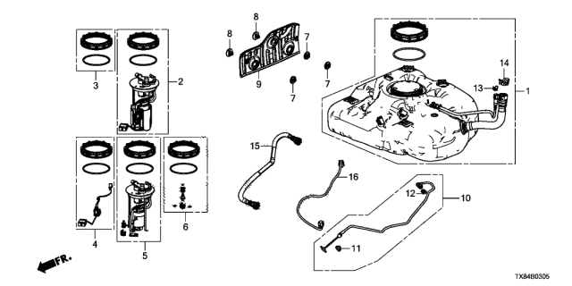 2014 Acura ILX Hybrid Fuel Tank Diagram