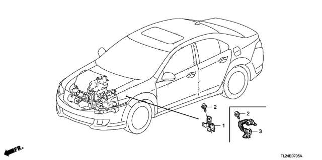 2012 Acura TSX 4 Door TSX SE KA 6MT Engine Wire Harness Stay Diagram