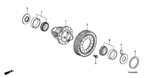 2011 Acura TL AT Differential (2WD) Diagram