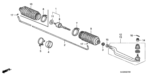 1994 Acura Vigor 4 Door LS KA 4AT Tie Rod Diagram