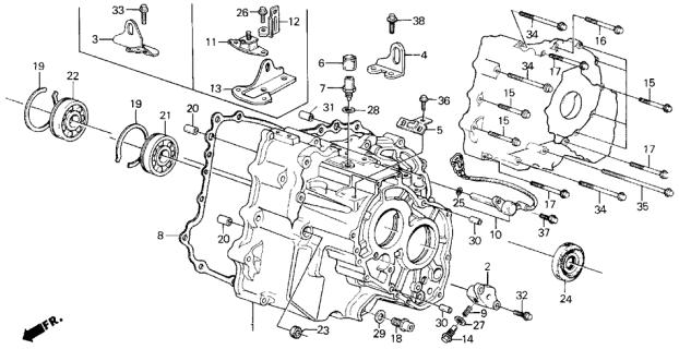 1988 Acura Legend Case,Transmission Diagram for 21211-PL5-020