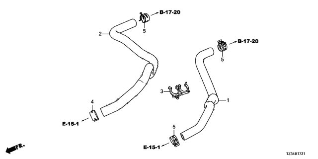 2015 Acura TLX Water Hose Diagram