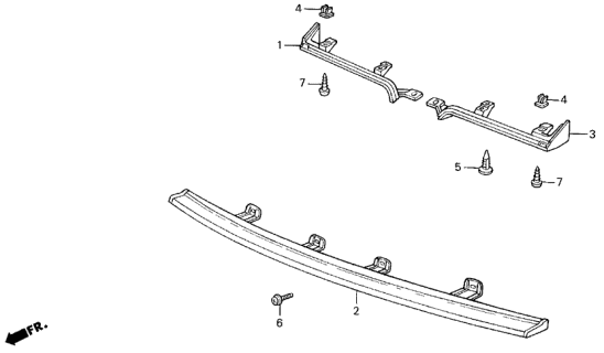 1987 Acura Integra Grille, Right Front (Upper) Diagram for 62301-SD2-000