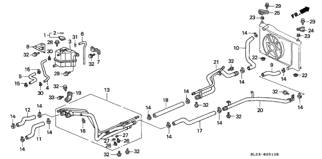 1997 Acura NSX Radiator Hose Diagram