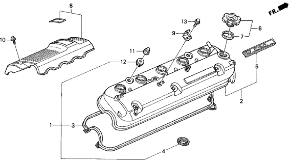 1994 Acura Vigor Cylinder Head Cover Emblem Diagram for 12350-PV1-300