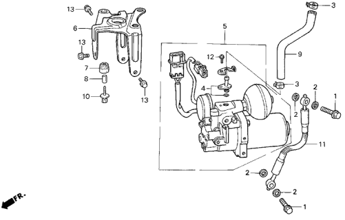 1992 Acura Vigor Bracket, Pump Diagram for 57355-SL5-A51