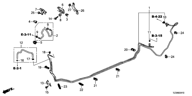 2017 Acura TLX Fuel Pipe Diagram