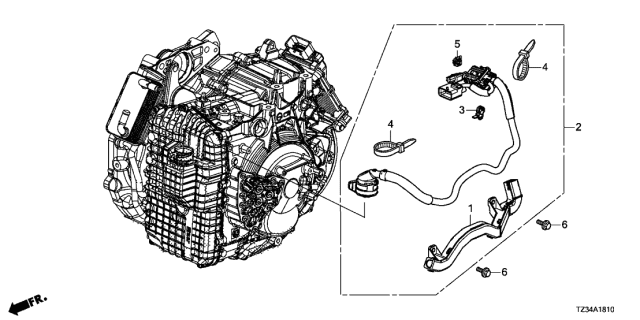 2019 Acura TLX 4 Door ADV (AWD 19INCH) KA 9AT AT Sub Wire Harness (Transmission) Diagram