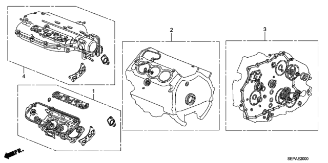 2008 Acura TL 4 Door TYPE-S KA 5AT Gasket Kit Diagram