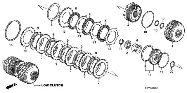 2006 Acura RL Guide, Low Clutch Diagram for 22510-RJB-003