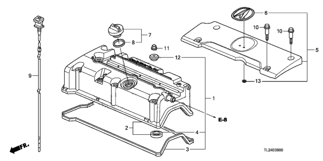 2011 Acura TSX Cylinder Head Cover Diagram