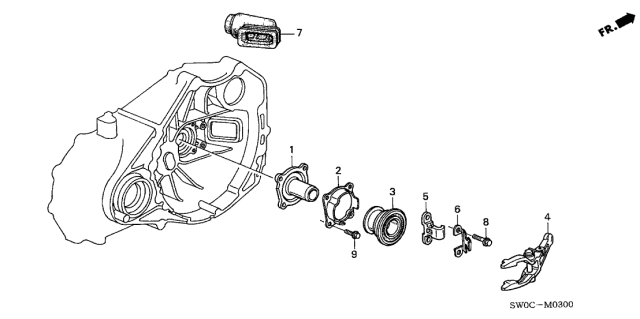 2005 Acura NSX 2 Door NSX-T KA 6MT MT Clutch Release Diagram