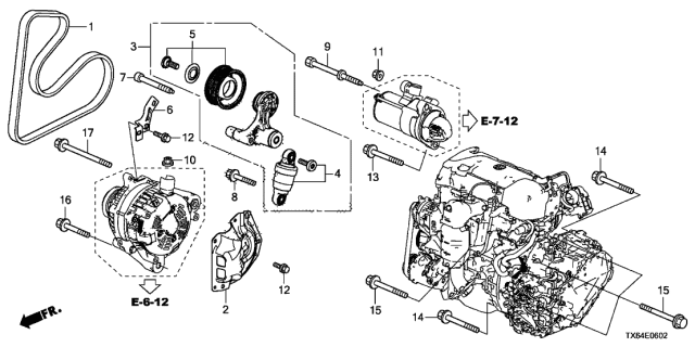 2016 Acura ILX Tensioner Assembly, Au Diagram for 31170-R4H-A02