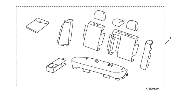 2018 Acura TLX 4 Door 24BASE (L4) KA DCT Rear Seat Cover (2ND Row) Diagram