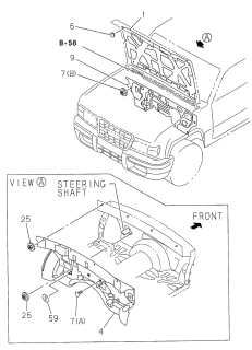 1998 Acura SLX Insulation, Engine Hood Diagram for 8-97218-543-0