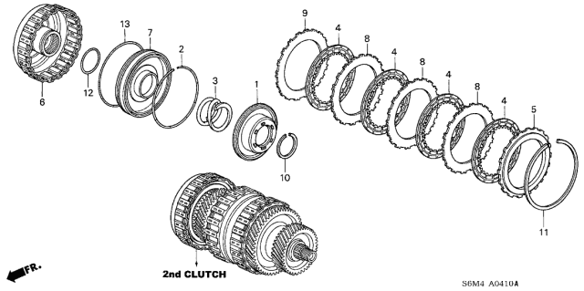 2004 Acura RSX Spring, Clutch Wave Diagram for 22537-PRP-003