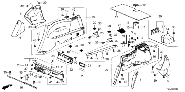 2022 Acura MDX Insert Right, Rear Wheelhouse Diagram for 74621-TYA-A00