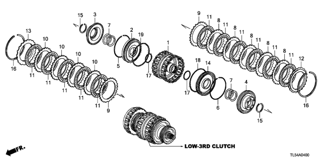 2011 Acura TSX 5 Door TSXTEC KA 5AT AT Clutch (Low-3RD) Diagram