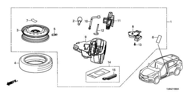 2021 Acura RDX Emergency Nozzle Diagram for 17675-TG7-A01