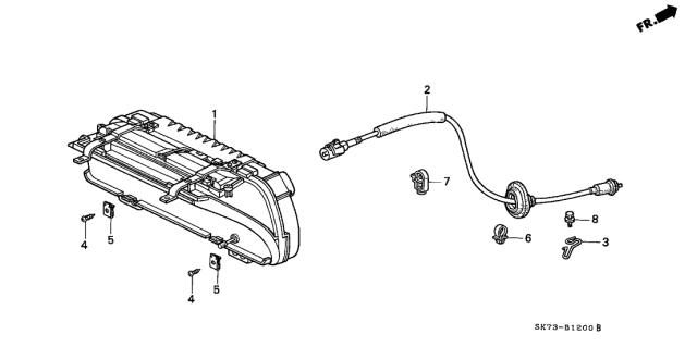 1990 Acura Integra Clip, Wire Harness (8MM) (Black) (BLACK) Diagram for 90623-SB0-003