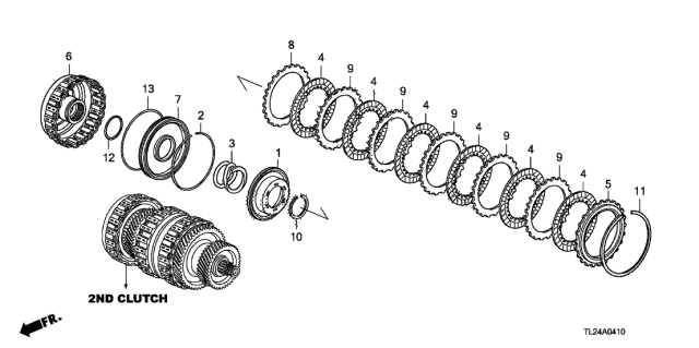 2009 Acura TSX 4 Door TSX (TECH) KA 5AT AT Clutch (2ND) Diagram
