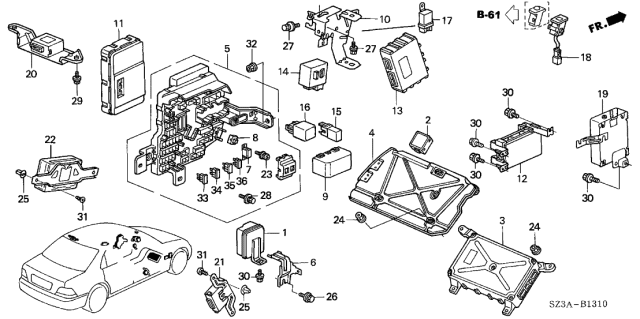 2004 Acura RL Engine Control Module Diagram for 37820-P5A-A52