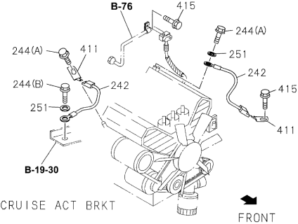 1996 Acura SLX 4 Door 4LS (PREMIUM) KA 4AT Wiring Harness (Engine) Diagram
