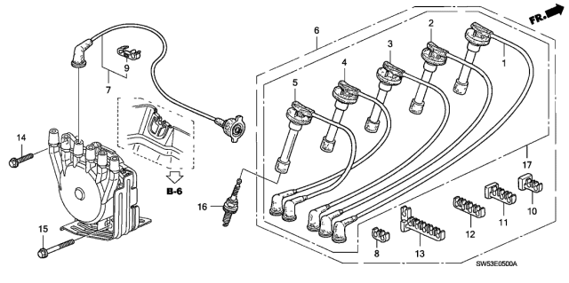 1996 Acura TL Wire, Ignition (Sumitomo) Diagram for 32722-PV1-405