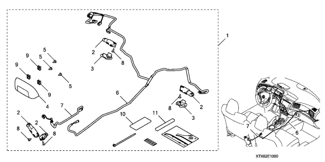 2019 Acura ILX Trim, Light Diagram for 08E10-TX6-20052