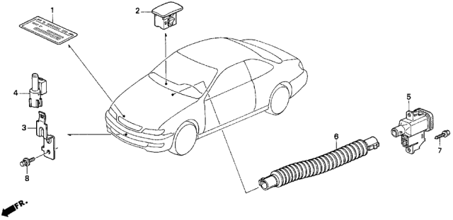 1997 Acura CL Car Sensor Assembly Diagram for 80530-SR3-941