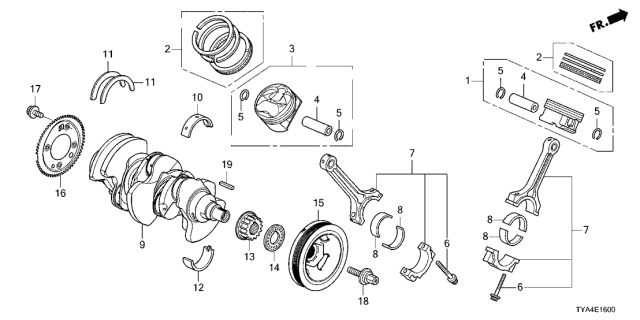 2022 Acura MDX Crankshaft - Piston Diagram