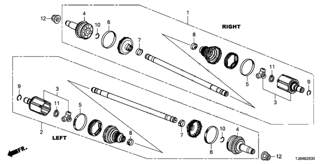 2019 Acura RDX Rear Driveshaft Diagram