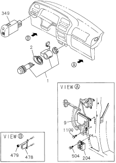 1997 Acura SLX Cover, Control Unit Diagram for 8-97147-733-1