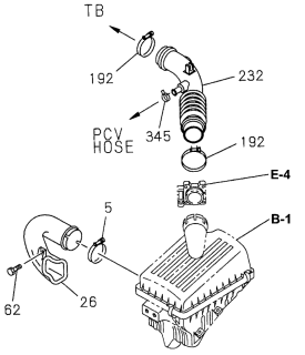 1997 Acura SLX Duct, Air In. Diagram for 8-97115-032-1