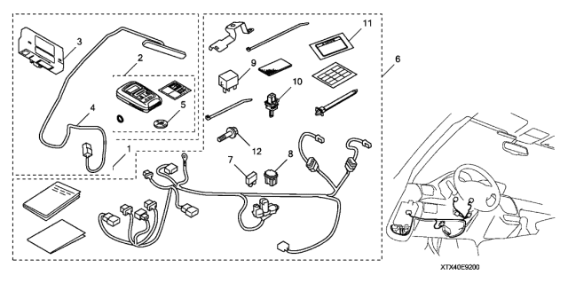 2017 Acura RDX Control Unit, Remote Stater Diagram for 08E91-T2A-1M002