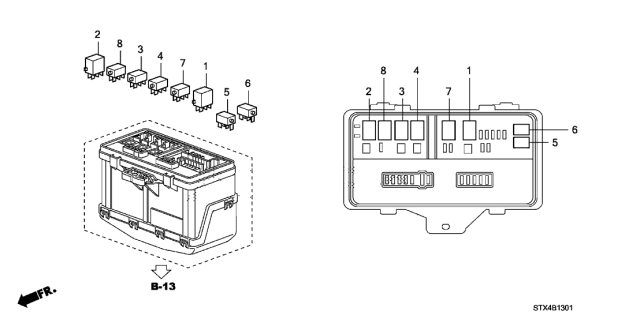 2010 Acura MDX Control Unit - Engine Room Diagram 2