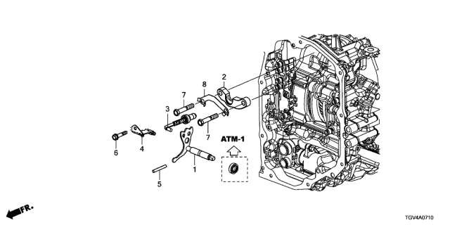 2021 Acura TLX AT Control Shaft Diagram