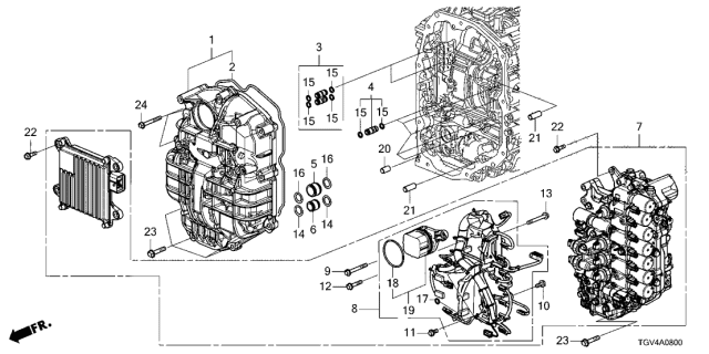 2021 Acura TLX 4 Door ADV KA XAT AT Hydraulic Control Diagram