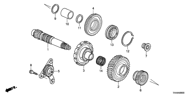 2016 Acura RDX 5 Door TECH (2WD) KA 6AT AT Countershaft Diagram