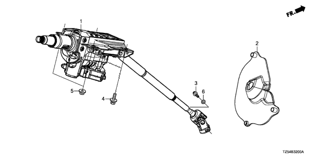 2017 Acura MDX Column, Steering Diagram for 53200-TZ5-A62