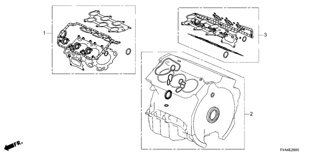 2022 Acura MDX Gasket Kit, Front Cylinder Head Diagram for 06110-R9P-A00