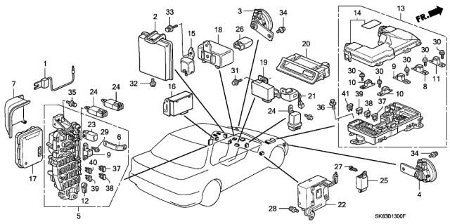 1990 Acura Integra Clock Assembly, Digital (Graphite Black) (Northland Silver) Diagram for 39700-SK7-003ZA