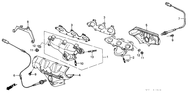 1990 Acura Legend 2 Door STD KA 4AT Exhaust Manifold Diagram