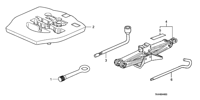 2011 Acura TL 4 Door TECH (AWD HPT) KA 6MT Tools - Jack Diagram