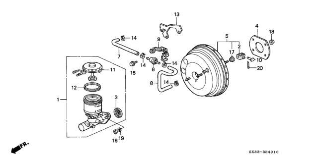 1993 Acura Integra 4 Door GSL (LEATHER) KL 4AT Master Cylinder Diagram