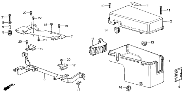 1987 Acura Integra 3 Door LS KA 4AT Control Box Cover Diagram