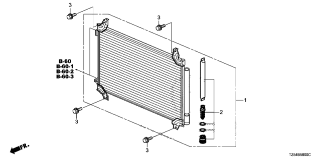 2014 Acura MDX A/C Condenser Diagram