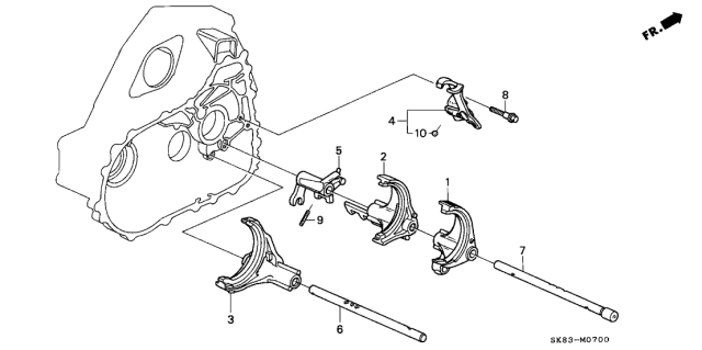 1991 Acura Integra 4 Door LS KL 5MT MT Shift Fork Diagram