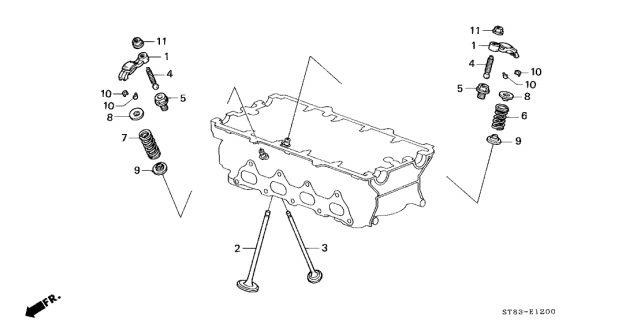 2000 Acura Integra 4 Door LS KA 4AT Valve - Rocker Arm Diagram